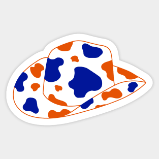 White Orange and Blue cowboy hat Sticker